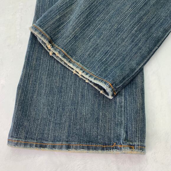 Barbara Lesser Fibers Bootcut Womens Sz 8 Gold Studded Light Wash Denim Jeans - Picture 9 of 10